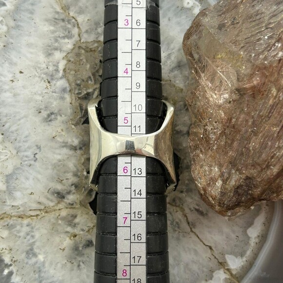 Sterling Silver Stripes Stacked Dome Modern Ring For Women, Taxco Mexico - Picture 10 of 10